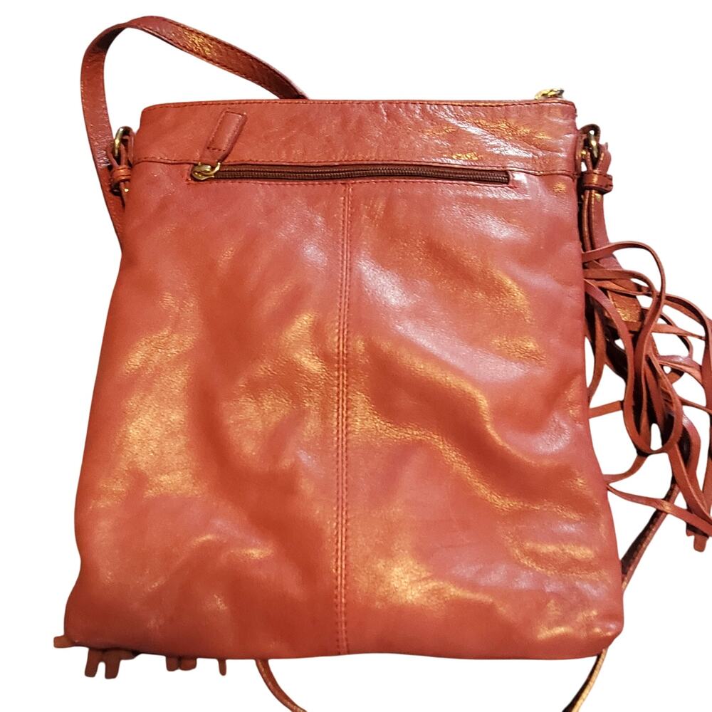 Sandra Roberts Crossbody Mauve Purple Fringe Boho Western Leather Bag Trend - Picture 4 of 11